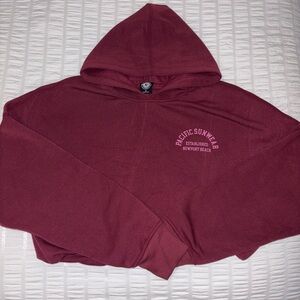 pacsun maroon cropped hoodie